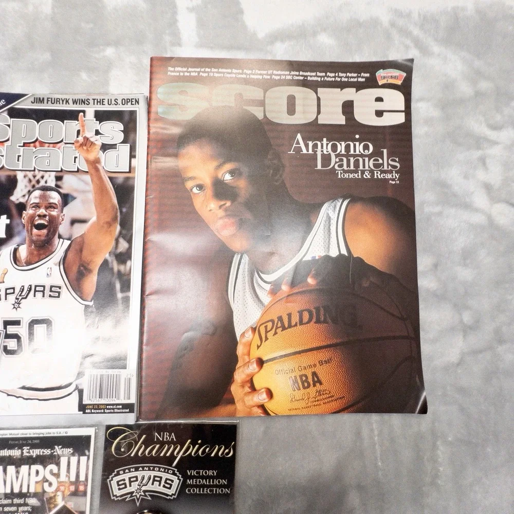 San Antonio Spurs Sports Memorabilia Championship Coins Magazines Stickers